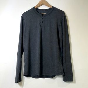 Lululemon 5 Year Long Sleeve Henley, Charcoal Grey, Men’s Size Medium